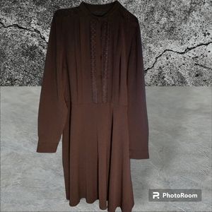 NWTGS Ann Taylor Swiss dot button up black chiffon dress Size 14